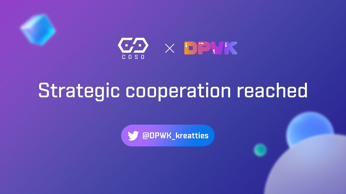 SmartCryptoNew1's tweet photo. 💢 @Cososwap thrilled to announce its partnership with @DPWK_kreatties
💢 #DPK is a decentralized play-to-earn platform for blockchain games
🔽 INFO
https://t.co/rw8Ejdqnzx
#SCN1 #Cososwap #DPWK https://t.co/WLPbZsSNyb