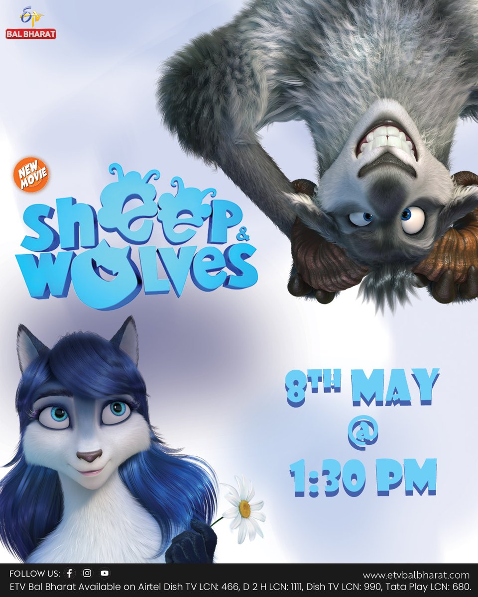etvbalbharat's tweet photo. Movie Dhamaka Presents 'Sheep and Wolves' today at 1.30 PM Only on ETV Bal Bharat !!
https://t.co/qEgxg2YVSF
.
.
#sheepandwolves #newmovie #moviedhamaka #only #on #etvbalbharat #balbharat https://t.co/39MoL2IF9M