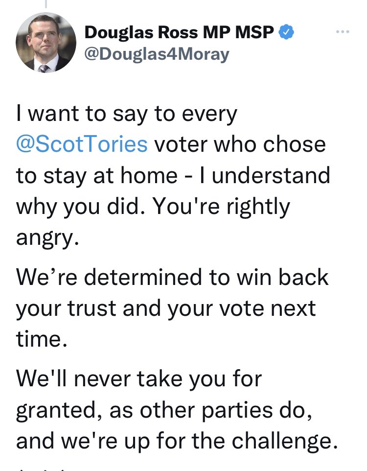 MrJohnNicolson's tweet photo. Douglas here very much misreading the public mood. Folk don’t go out and vote in huge numbers for parties which “take voters for granted.” But what lessons has he absorbed from the @ScotTories drubbing? That Johnson should go? That Johnson can lie but stay? He won’t say. #SLG22 https://t.co/VkSIwAJJbu
