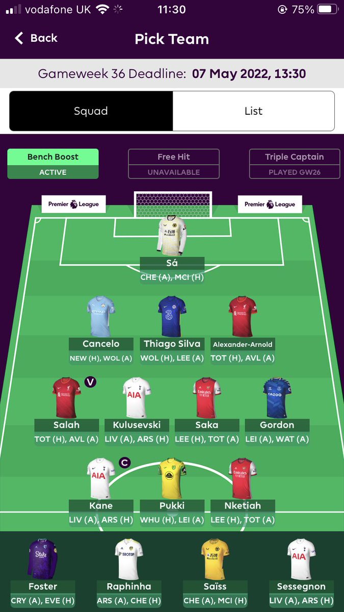 FplWinks's tweet image. Bench boost team locked in 🔐

EVERY SINGLE PLAYER with a double, been building to this for a few weeks now. Surely I can’t be let down 😬

Maybe captain Kane will have something to do with it if I do 🥴 #FPL