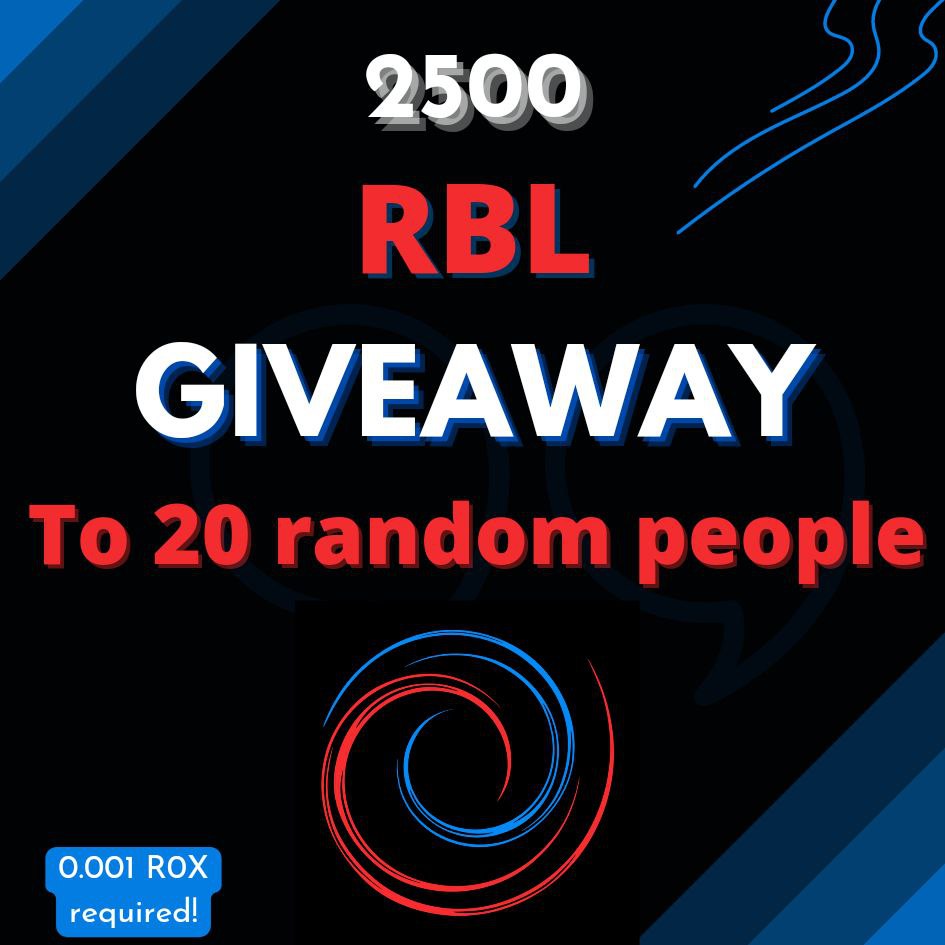 SDtokens's tweet photo. #RBL #giveaway hosted by
@SDtokens
2500 ๐RBL๐ to 20 people!
Rules:
1. Like + Retweet + Follow
@sdtokens
+
@RBLToken
2. Tag 2 Friends
3. Share proof of having at least 0.001 ROX
#giveaways #sdtokens #SmartDeFi #ROXbsc #ROX https://t.co/J8jgRb4GR8