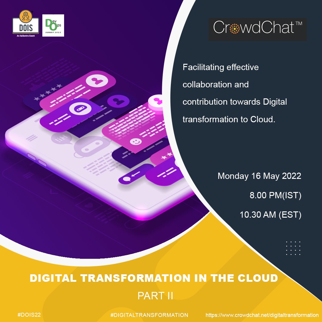 DevOpsIS's tweet photo. Learn what makes digital transformation successful in industries
Join the crowd chat on ‘Digital Transformation on the Cloud Part-2’ and share your views on 16 May ‘22 at 08:00 PM(IST).
Join Us on- https://t.co/vpSp3XMTEd
.
#cloud #devsecops #dataops #mlops #crowdchat #dois22 https://t.co/TUiksfKvFb