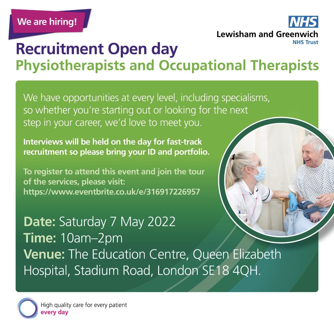 Still time to come visit us and find out about exciting opportunities to join us <a href="/LG_NHS/">Lewisham and Greenwich NHS Trust</a>