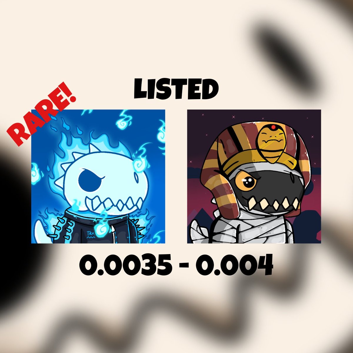 Trex Invasion #48 #49
now listed on <a href="/opensea/">OpenSea</a>
price : 0.0035 - 0.004ETH
Link in Bio
🔥🔥🔥🔥🔥
#nft #nftart #nftcommunity #nftcollector #nftcollectors #nftdrop #nftcollectibles #nftartists #nfts #nftartgallery #nftcollection #dino #nftartist #nftartwork #nftnews #nftgallery #art