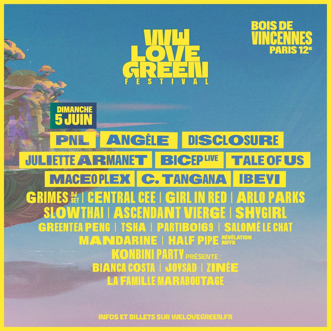 WeLoveGreen's tweet photo. 👾 WE LOVE GREEN 👾
🚀 2, 4 &amp; 5 JUIN 2022 

3 jours de concerts, de rencontres et d’explorations. Le nouveau monde se rêve en musiques 🎶

Billetterie ▶ https://t.co/atK0rkFor0 https://t.co/pEnR1I9S20