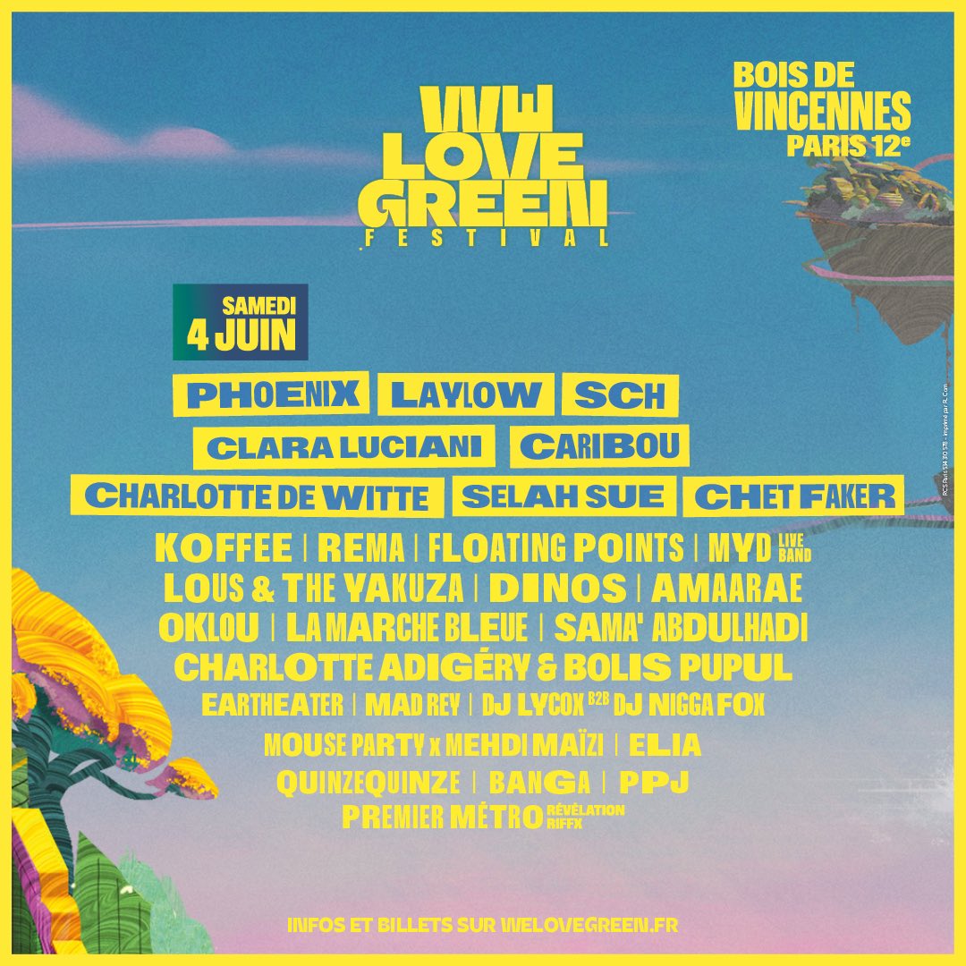 WeLoveGreen's tweet photo. 👾 WE LOVE GREEN 👾
🚀 2, 4 &amp; 5 JUIN 2022 

3 jours de concerts, de rencontres et d’explorations. Le nouveau monde se rêve en musiques 🎶

Billetterie ▶ https://t.co/atK0rkFor0 https://t.co/pEnR1I9S20