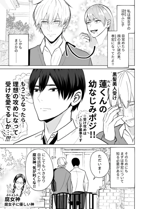 ある日突然顔の良い攻めになった
腐女子の話②(1/4)

#創作BL 