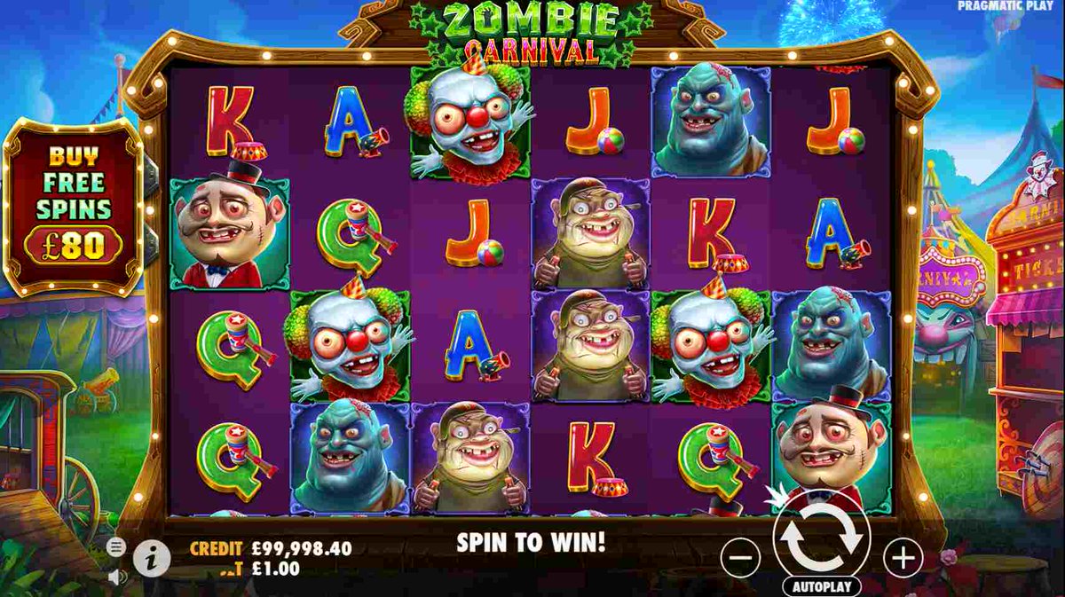 Fruity_Slots's tweet photo. Come one, come all for @PragmaticPlay's frightening new release, Zombie Carnival.
Read our review here: https://t.co/3YwgTLb0OV
#slots #onlineslots #bigwins #freespin #casinostream #slotreview #fruityslots #slotwin #slotbonus https://t.co/ypL3bJXYws