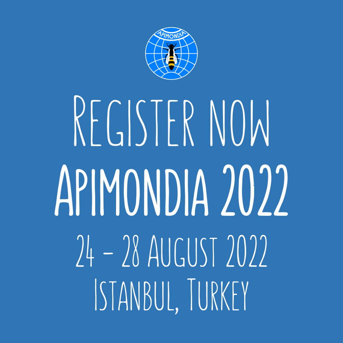apimondia's tweet image. Join us at #Apimondia2022 in Istanbul!

The biggest beekeeping event in the world where beekeepers, scientists, honey-traders, development workers, technicians and legislators meet to listen, discuss and learn from each other.

🐝Details and registration: bit.ly/34Wmyxf