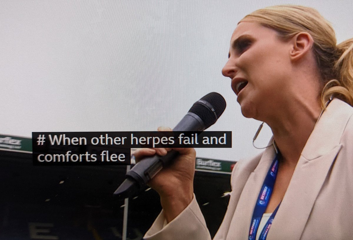 michael_selby's tweet photo. I see they've opted for the more modern lyrics of Abide With Me before the Challenge Cup Women's final today #subtitlingfail https://t.co/j9kC8WIiqy