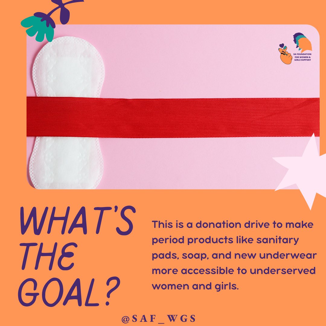 SAF_WGS's tweet photo. More than 800 million people menstruate daily. The world must act to end period poverty. 

#MHDay2022 #WeAreCommitted  #TogetherLetsEndPeriodPoverty
#Project3000Pads
#SafWgsAgainstPeriodPoverty
#LetsEndPeriodPoverty #TimeForAction
#SafWgsPadsForUnderservedWomenandGirls #inclusion https://t.co/U1X1AFmM2K