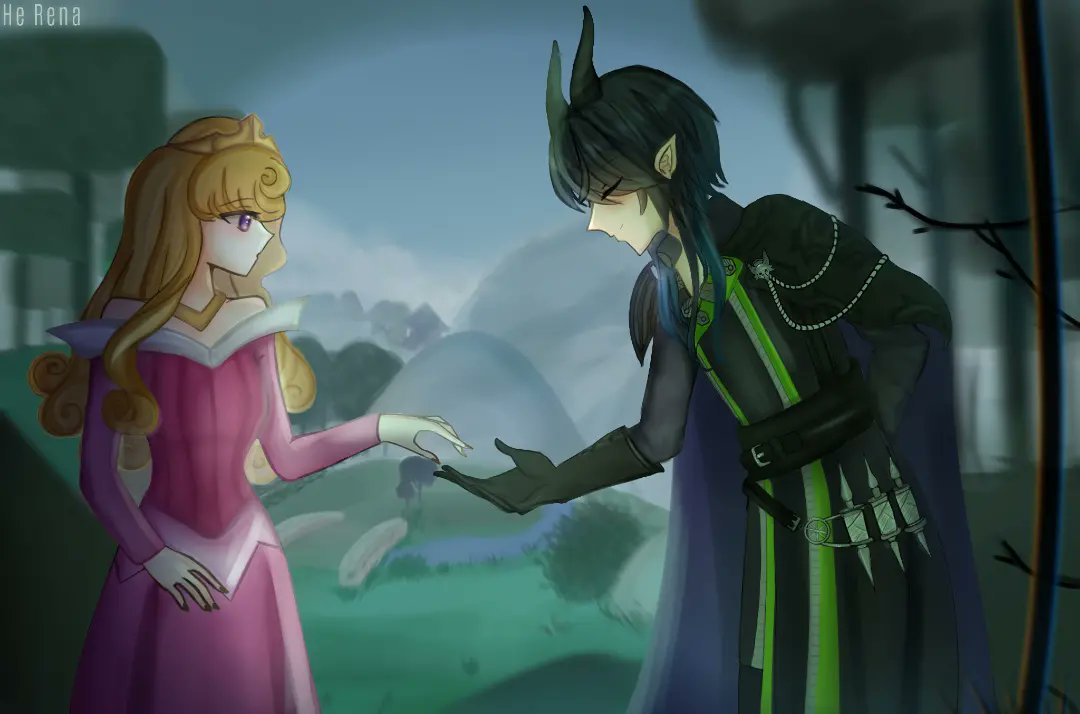 hera_rena's tweet photo. Sleeping Beauty Crossover
#ツイステ
#twistedwonderland 
#MalleusDraconia https://t.co/0natYBoWwZ