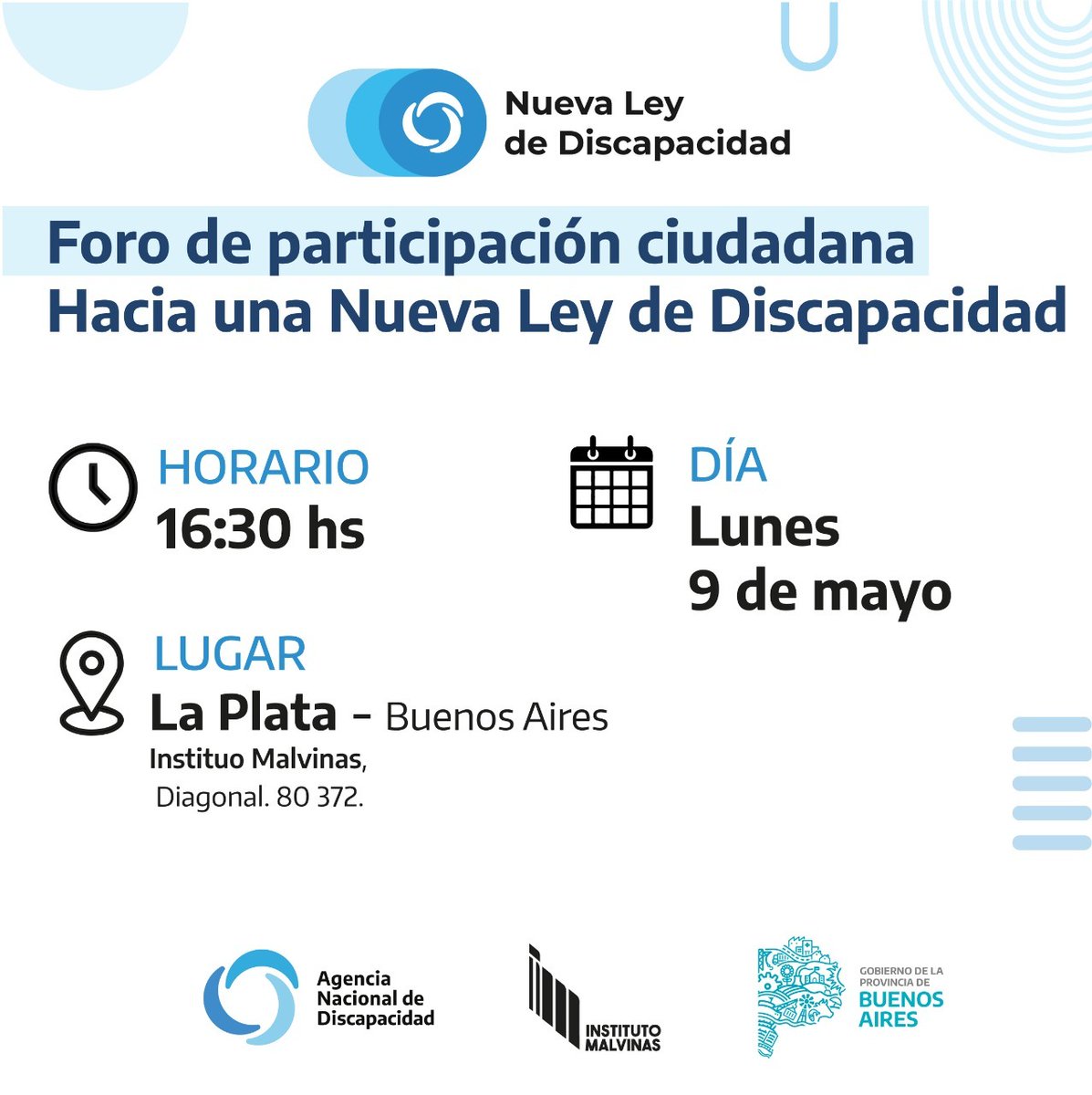 agrupacion3d's tweet photo. 📣 | Foro de participación ciudadana Hacia una #NuevaLeydeDiscapacidad.

Loa invitamos a todas y todos a participar, este lunes 9 de Mayo a las 16:30 hs. 

Para inscribirte deberás completar el formulario de inscripción: https://t.co/5no2soPg6d

#SumateAMilitar https://t.co/quJi2eljPk