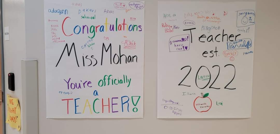 smithheather22's tweet photo. What a way to end teacher appreciation week! Today, our student teacher graduates! ❤Thank you Miss Mohan for inspiring and helping our students grow. @WillowvilleE #WCConnects https://t.co/iDMV69VNMc
