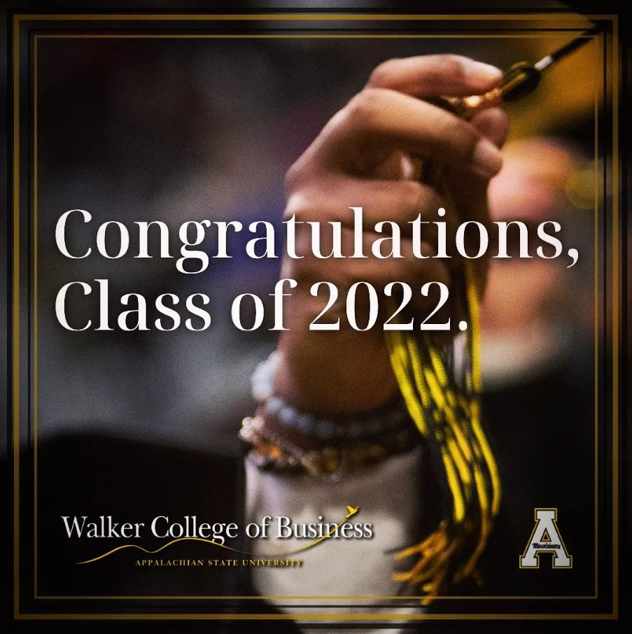 walkercob's tweet photo. Congrats to our Walker grads today as they enter their next stage in life. Our pride in your resilience is unmatched. Good luck to you as you become a new generation of professionals for good
Congratulations, Class of 2022!
π#appstate #appgrad #congratulations #walkercob #wcob https://t.co/svobHac534