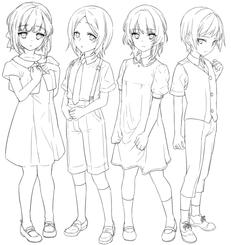 ざくざくっと線画まで 