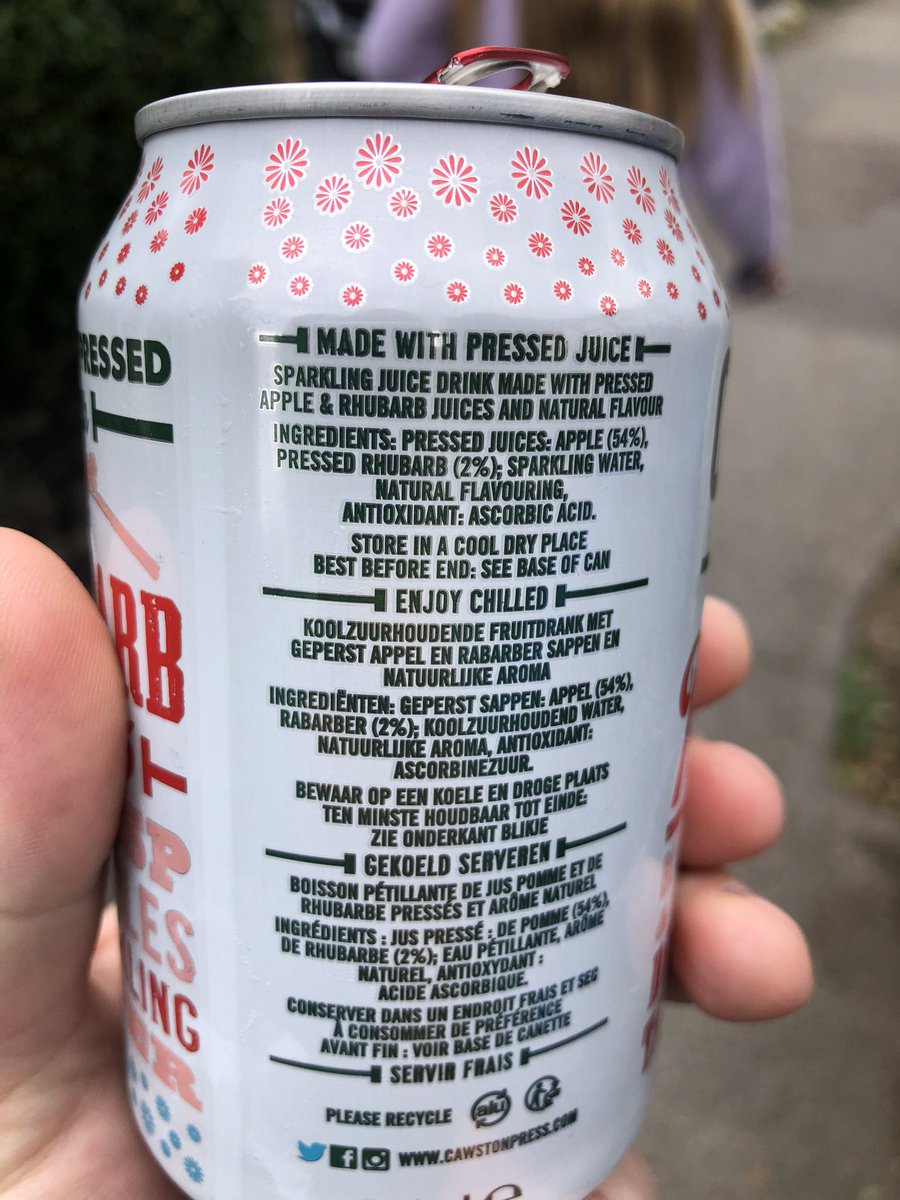 ScottioRS's tweet photo. @cawstonpress on what planet is this rhubarb. This is apple juice. 2% is not enough to constitute this being rhubarb. #lies https://t.co/ZFo7KHF9co