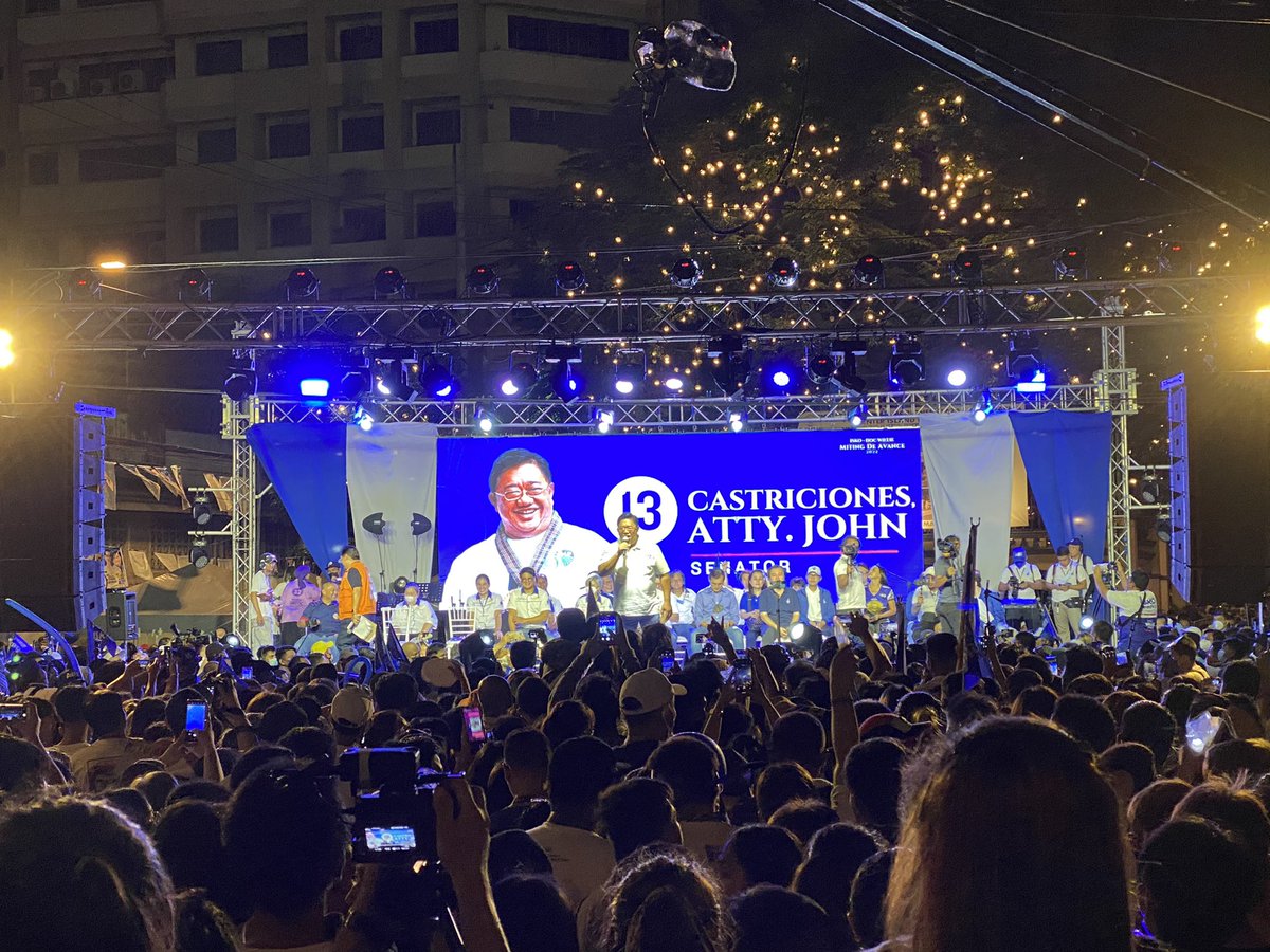 _katrinadomingo's tweet photo. Senatorial candidate John Castriciones: “Ako ay miyembro ng PDP-Laban. Ang mga kasamahan ko nagsisiksikan sa pulahan pero nakita ko na kung may karapadapat na maging susunod na presidente ng Pilipinas, yan ay ang asul. Yan ay si Mayor Isko Moreno Domagoso.” https://t.co/qPjEAqTUwU