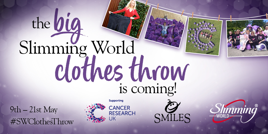 swmandyclarkson's tweet photo. The #SWClothesThrow is coming to my groups from tomorrow! Message me to find out more and get involved. #goole #slimmingworld #CancerResearch https://t.co/nhWLsyfyD0