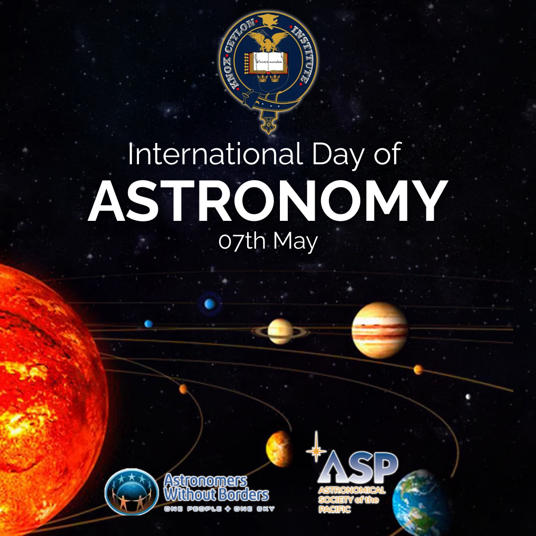 KnoxCeylonInst's tweet photo. "Man must rise above the Earth—to the top of the atmosphere and beyond—for only thus will he fully understand the world in which he lives."
 - Socrates, Philosopher
#worldastronomyday #internationalastronomyday
#worldastronomyday2022 https://t.co/RmdLyaDCQp