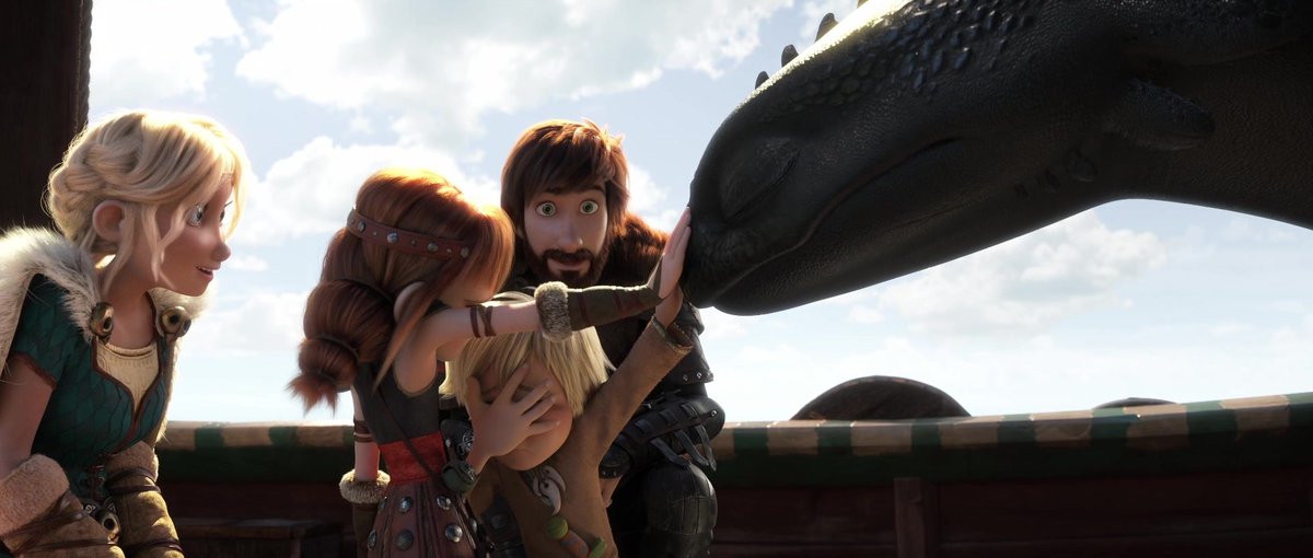 httyddaily's tweet image. Zephyr and Nuffink meet Toothless — How to Train Your Dragon : The Hidden World