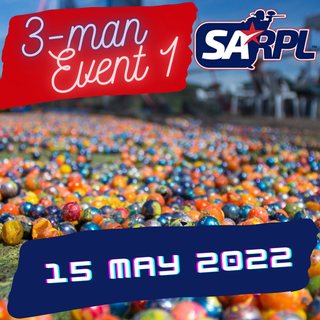 rplsa's tweet photo. Do you have the balls to compete in the upcoming SARPL 3-man Event 1 happening at Paintball Place Krugersdorp on 15 May 2022?

Registration close Monday 9 May 2022 at 12:00

Beginners Div | Division 5 | Open Div

Register today before it is too late!

https://t.co/QybrOHZ1ES https://t.co/iZEdsRlJjL