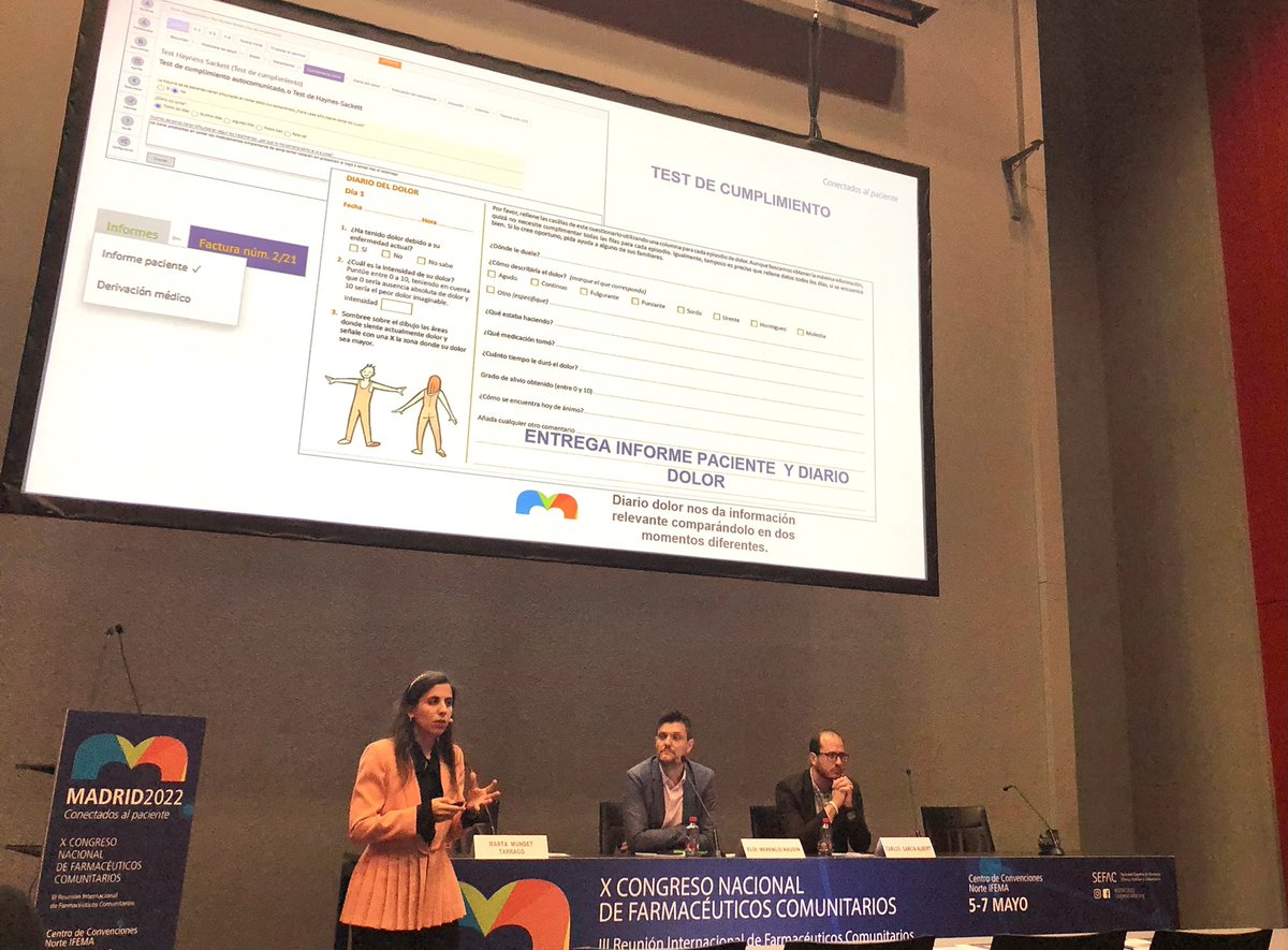 FarmaciaMestres's tweet photo. Que importante el papel de la farmacia comunitaria  en el tratamiento del dolor!! 💪🏼 gracias Eloi, Marta y Carlos por una sesión super interesante 
@eloinaudin @martamundet #SEFAC2022 @SEFAC_aldia @Congreso_SEFAC @ReigJofre https://t.co/fcpUW8Ea5s