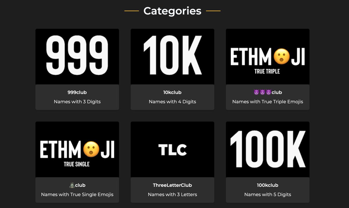 Guys, if you haven't seen this, it's an absolute must-use tool👇

<a href="/ens_vision/">PH</a> has added rankings for many of the most important ENS clubs like

#999club
<a href="/10kClubOfficial/">10kclub.eth</a> 
<a href="/ENSletters/">Three Letters Club</a> 
<a href="/EthmojiClub/">Ethm😮jis</a>

You can check floors, order by price, go direct to listings... Very, very useful!