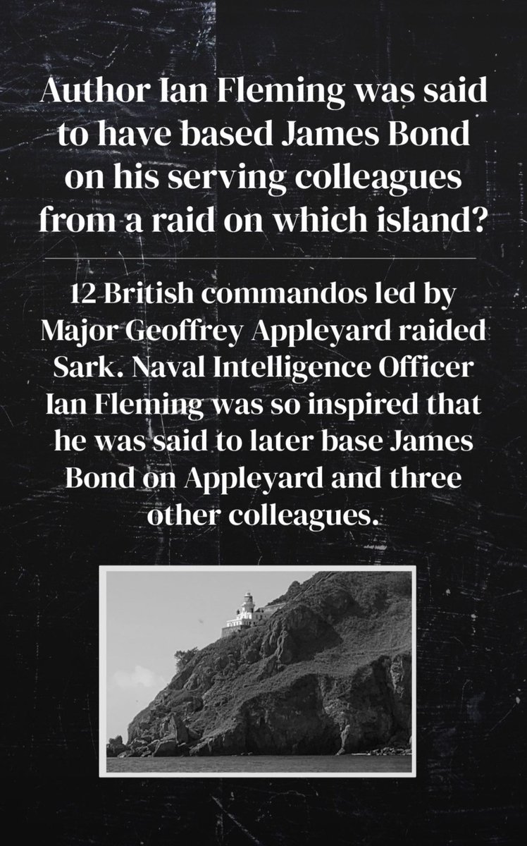 sark_stories's tweet photo. βοΈ A little known fact about the connection between #JamesBond and #SarkIsland
#OperationBasalt #WW2 #IanFleming #Appleyard #whodareswins https://t.co/VZyTUi3Hgs