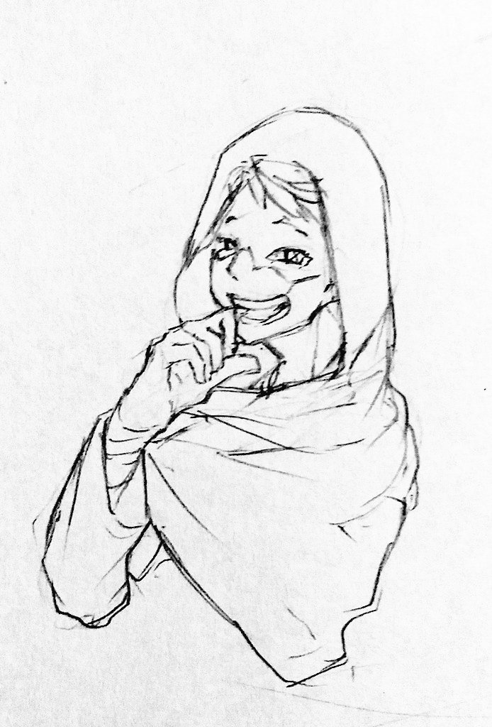 なにも考えず描くと口がデカくなる 