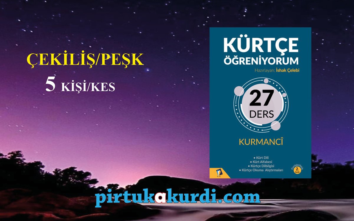 pirtukakurdi's tweet photo. 🔊 ÇEKİLİȘ
🛑 5 KİŞİYE

Takip edilecek hesaplar
@darayayinlari
@pirtukakurdi

Şartlar 
👉 @darayayinlari ve @pirtukakurdi hesaplarını takip et
👉 Gönderiyi retweetle 

Son: 10 mayıs salı (saat 22:00) https://t.co/T3wJpN5bXu
