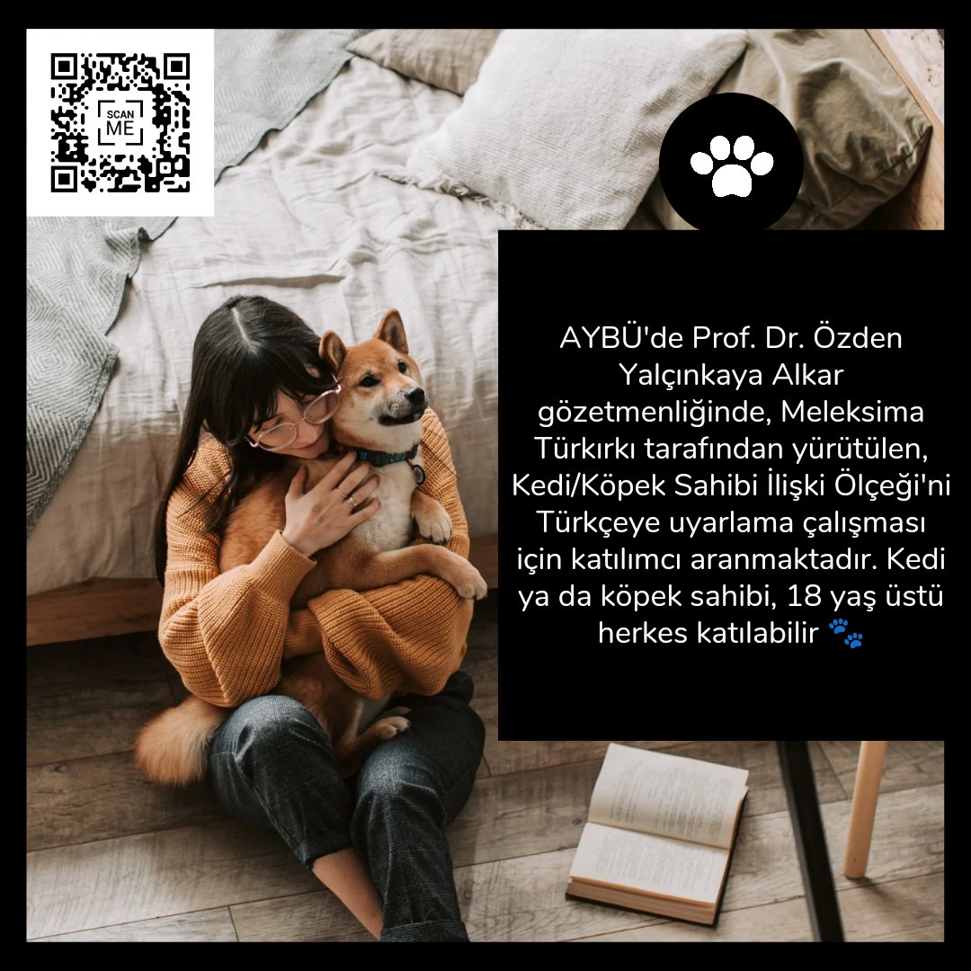 Meleksima26's tweet photo. AYBÜ'de Prof. Dr. Özden Yalçınkaya Alkar gözetmenliğinde, Meleksima Türkırkı tarafından yürütülen, Kedi/Köpek Sahibi İlişki Ölçeği'ni Türkçeye uyarlama çalışması için katılımcı aranmaktadır. Kedi ya da köpek sahibi, 18 yaş üstü herkes katılabilir. ✨
https://t.co/ZozCtBWmWb https://t.co/GFOQAwQ7oF