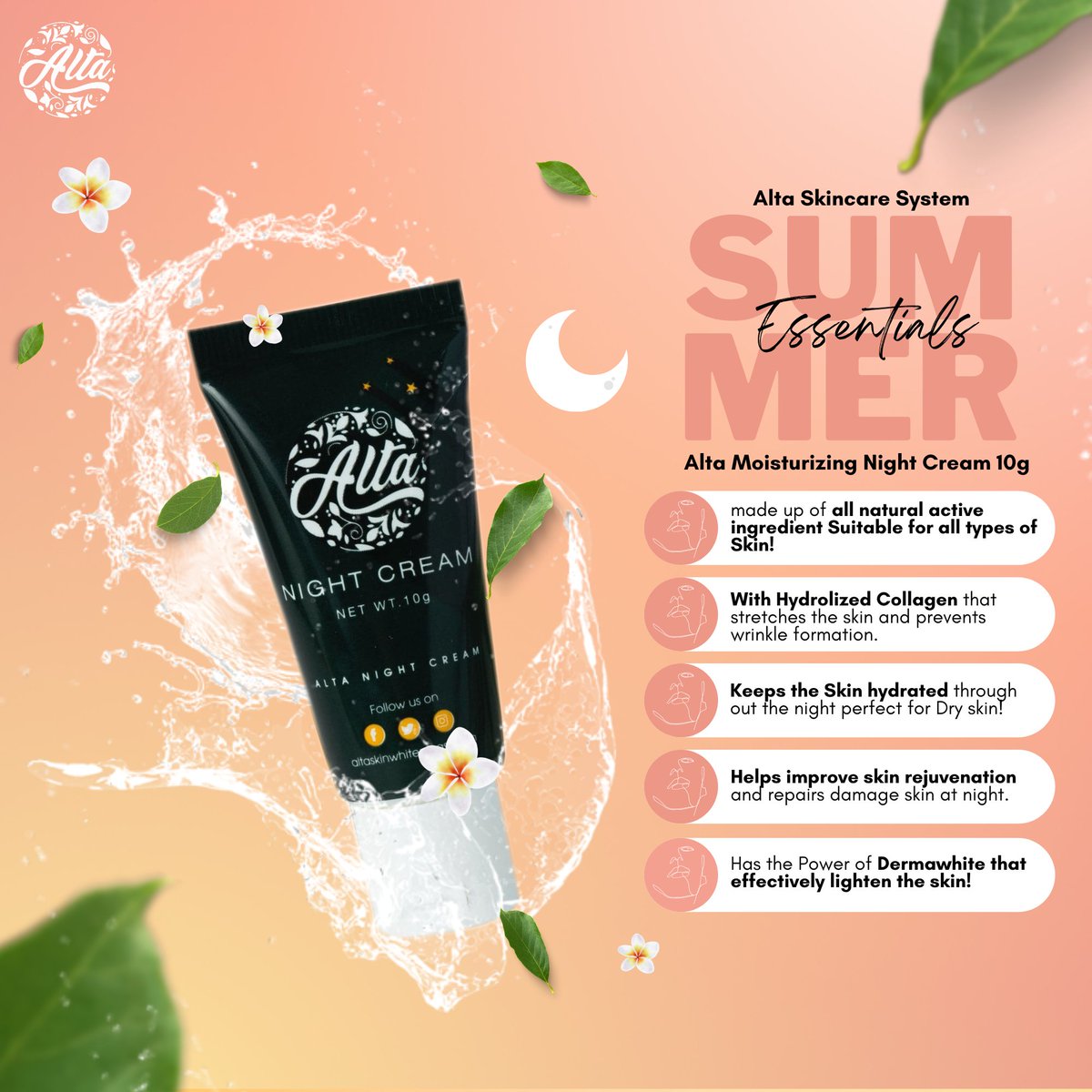 Jen90585582's tweet photo. Don't forget to do your Skincare routine at Night with Alta Skincare Summer Essentials✨✨💯
#skincareroutine #skincareproducts #altaskinwhiteningsystem #altaskincaresummeressentials https://t.co/9v1GDw3iFL