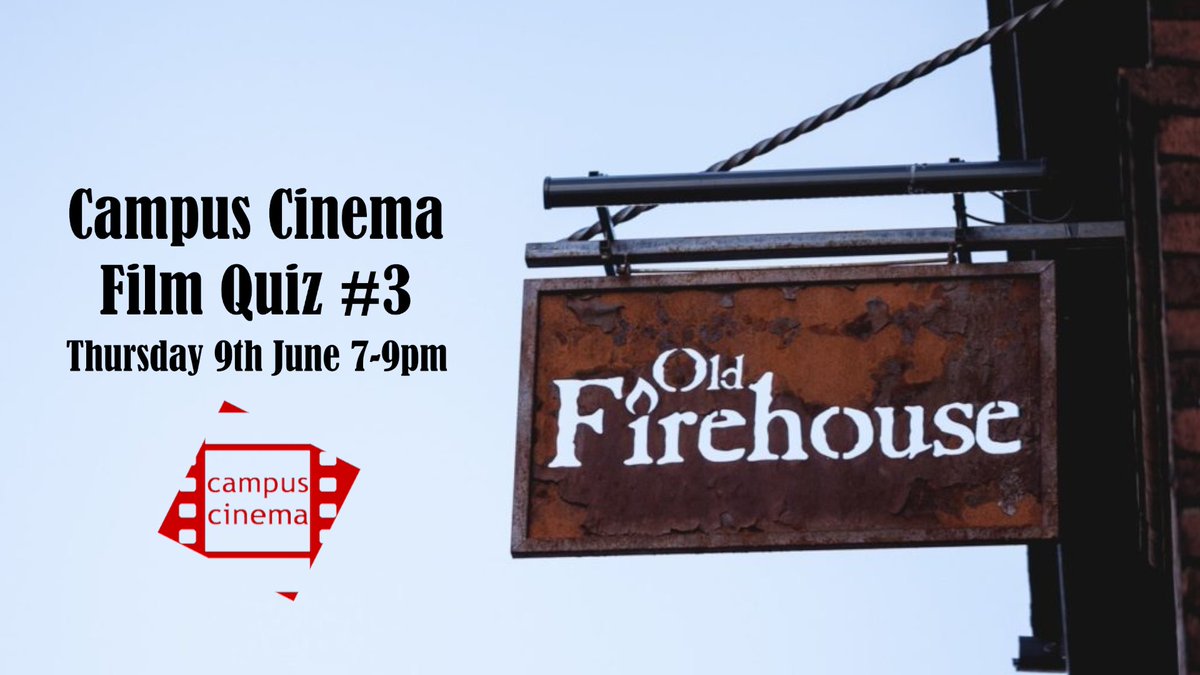 CampusCinema's tweet photo. Join us for our final Old Firehouse Quiz of
the year. Bring your friends along for a night of drinks,
quality pizza, and a film quiz featuring our much-loved
Play-Doh round.

Tickets will be available on our Students' Guild page, £1 for members or £2 for non-members. https://t.co/Vt8kJ0rkxJ