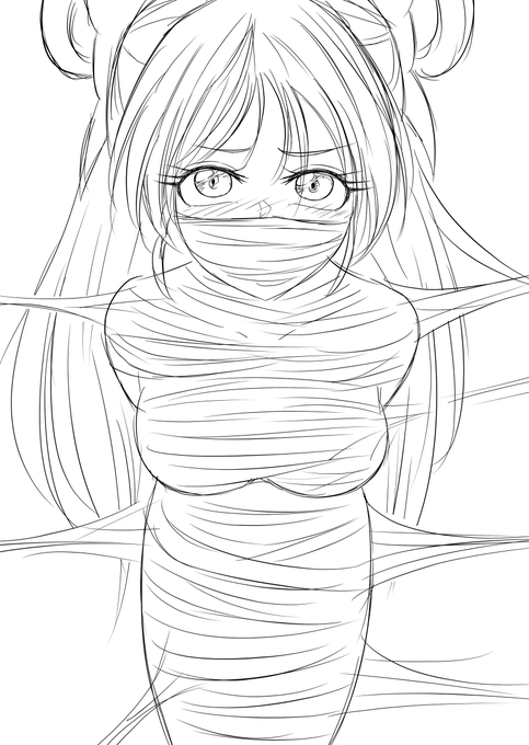 何を描いてもしっくりこないのでひとまず描きやすいキャラと構図を描いて勘を取り戻しています。 