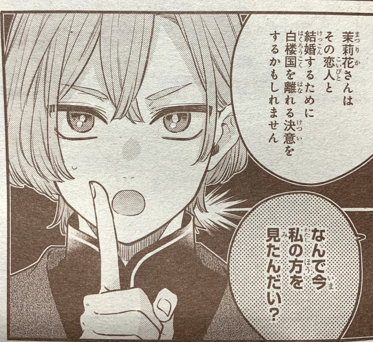 発売中のプリンセス6月号に茉莉花官吏伝25話載ってます✋
画像は久しぶりの子星サマとイケメンムーブ海成ですが1番描くのが楽しかったのは〝首〟が入った血塗れの麻袋です