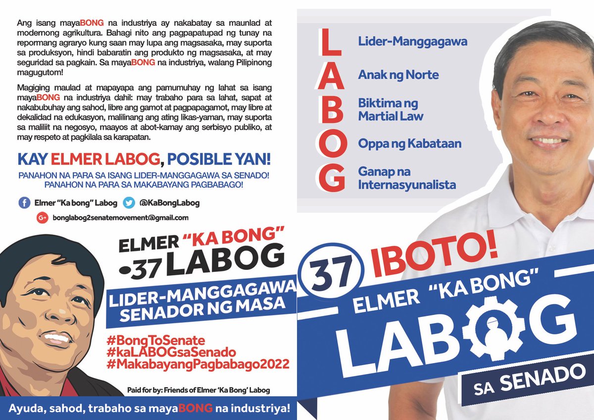 Althea_Arcega's tweet photo. @MissMarisRacal miss maris, si @KaBongLabog din po please! kasama niya po si neri sa ilalalim ng makabayan koalisyon, labor vote at 1sambayan. iboto po natin siya #37 sa balota!

#BuLABOGinAngSenado
#37LabogSaSenado https://t.co/lYReoTNvkb