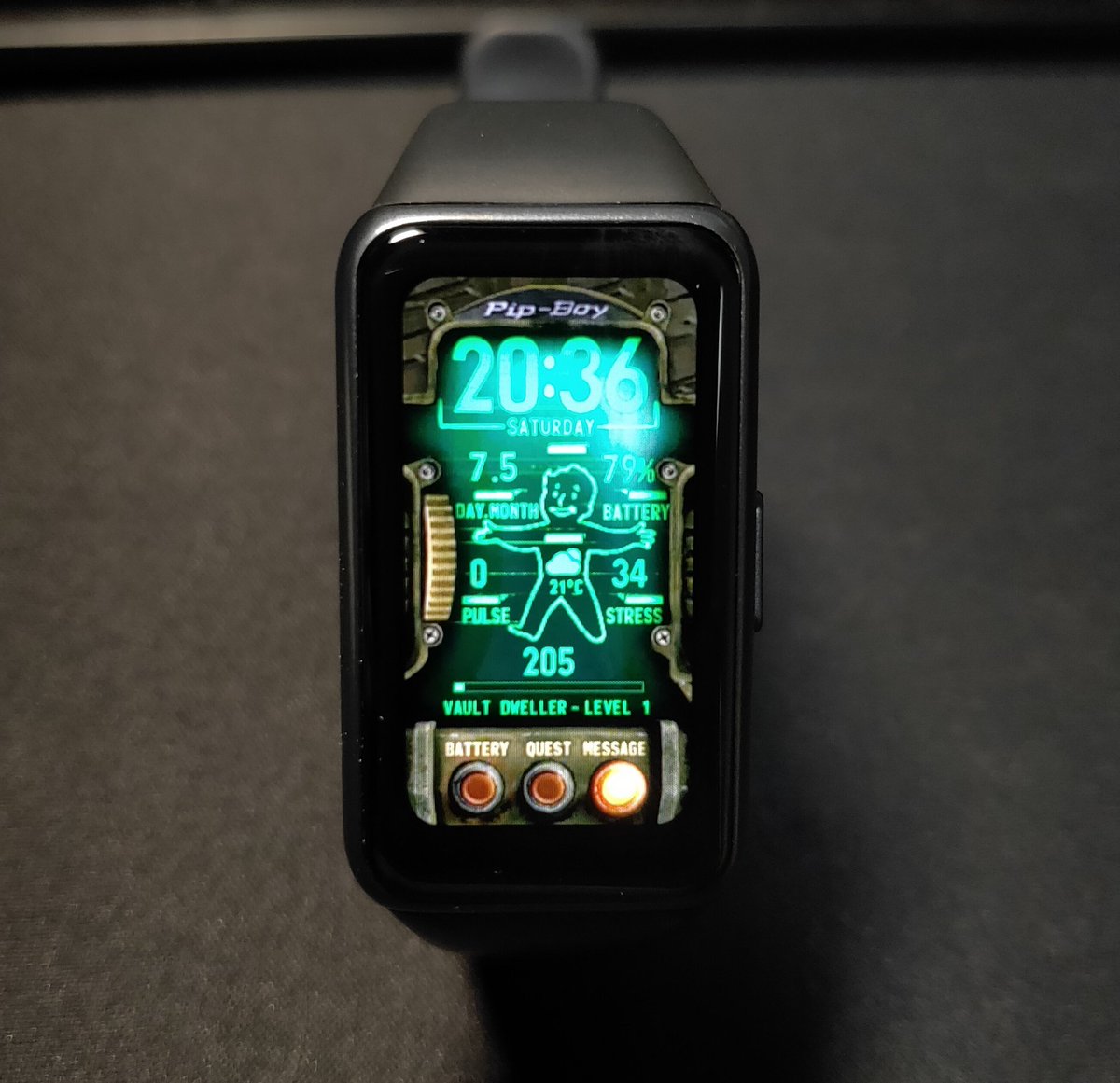 ❤️ ぴよ☺︎様❤️ スマートウォッチの文字盤、Pipboyを模したこれがめちゃお気に入り