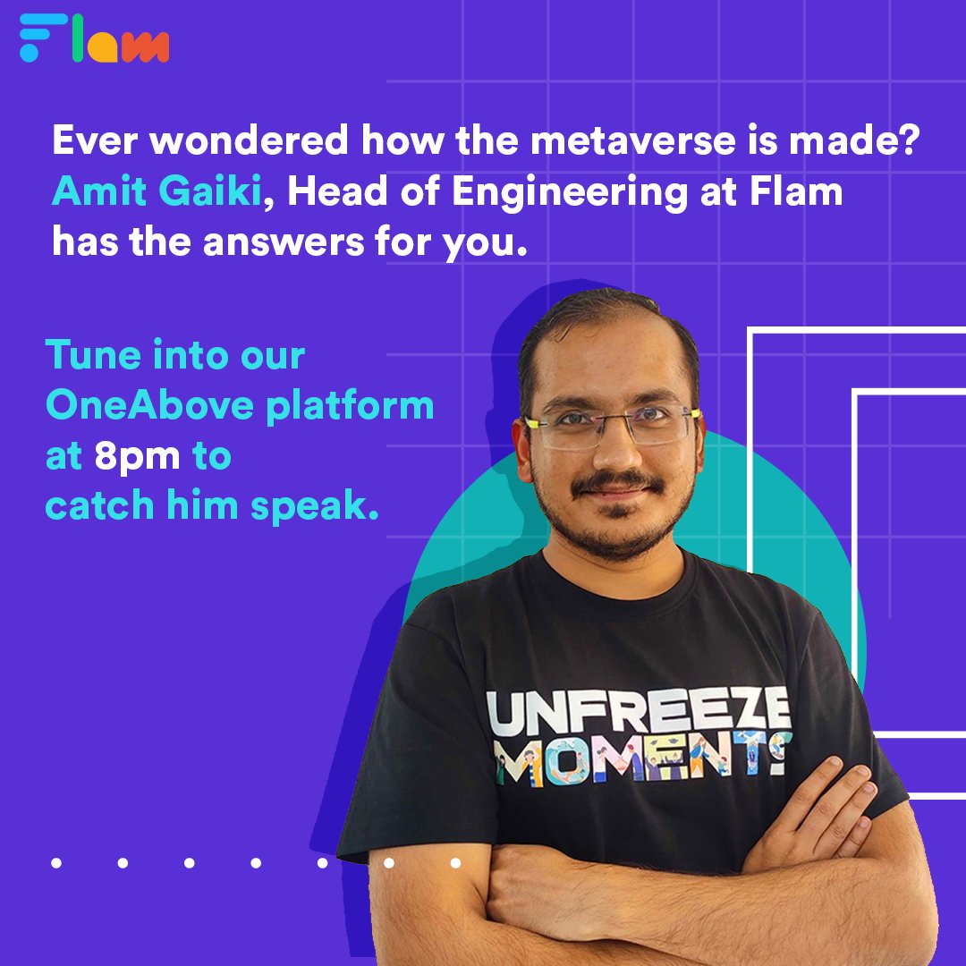 flamappofficial's tweet photo. We're proud to share that our Head of Engineering department, Mr. @iamgaiki will be delivering speech followed by Q&amp;A round on our OneAbove Metaverse platform at HeckFest '22 IIT Dhanbad on 7th May at 8 pm.
https://t.co/oYfY1dMzqp

#Metavarse #techtwitter #oneabove https://t.co/mYtf5sEDTe