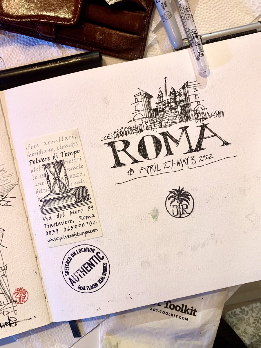 Title page for Rome sketches, which share an Adult X-Large A4 sketchbook with the Morocco collection. I’ll do a flip through post of the whole sketchbook soon.