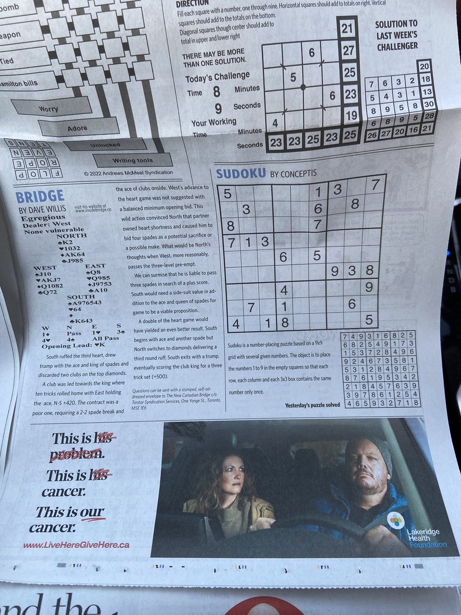steveslacker's tweet photo. The #SlackPack’s latest ad for @LHFoundation_ in today’s Toronto Star! This is #OurCancer
https://t.co/jNtQS7uaac https://t.co/nXcqMyA6my