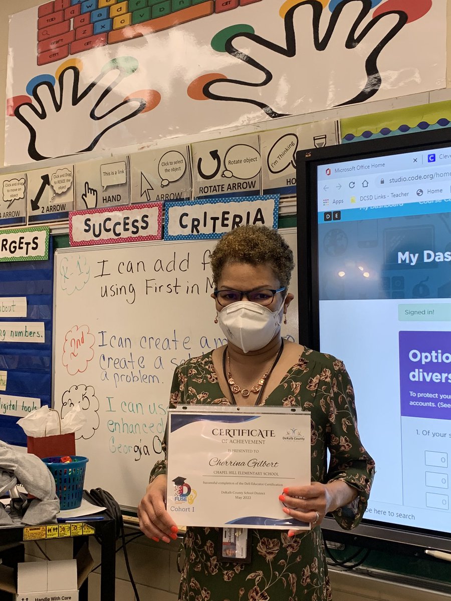 ITSBrandy_NTech's tweet photo. Congratulations to @cgilbertteach1 for earning #Dell Certification and for being an awesome #DCSDFUSECohortI member by sharing her technology expertise with colleagues! We appreciate you! #HappyTeacherAppreciationWeek #FUSEFriday  @DeKalbSchoolsIT @DeKalbSchools https://t.co/Bt5IhydiCF