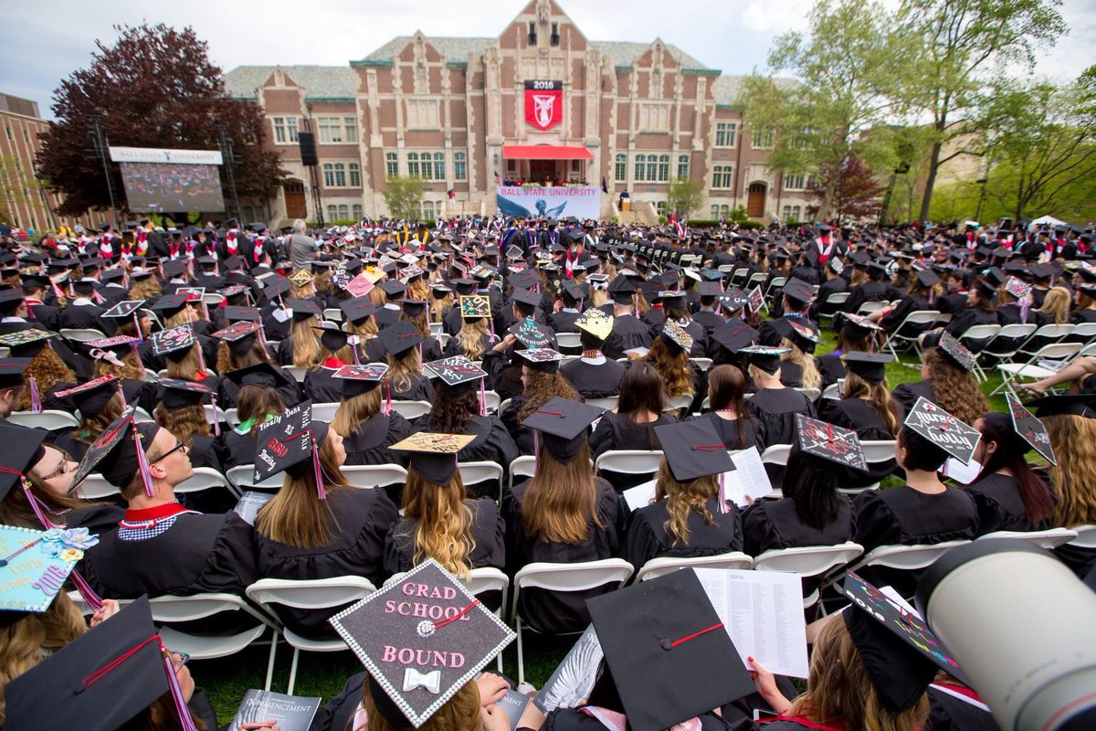 Today, we will welcome 3,000+ graduates to the Ball State alumni family ❤️ Once a Cardinal, always a Cardinal! #ChirpChirp #BallStateGrad