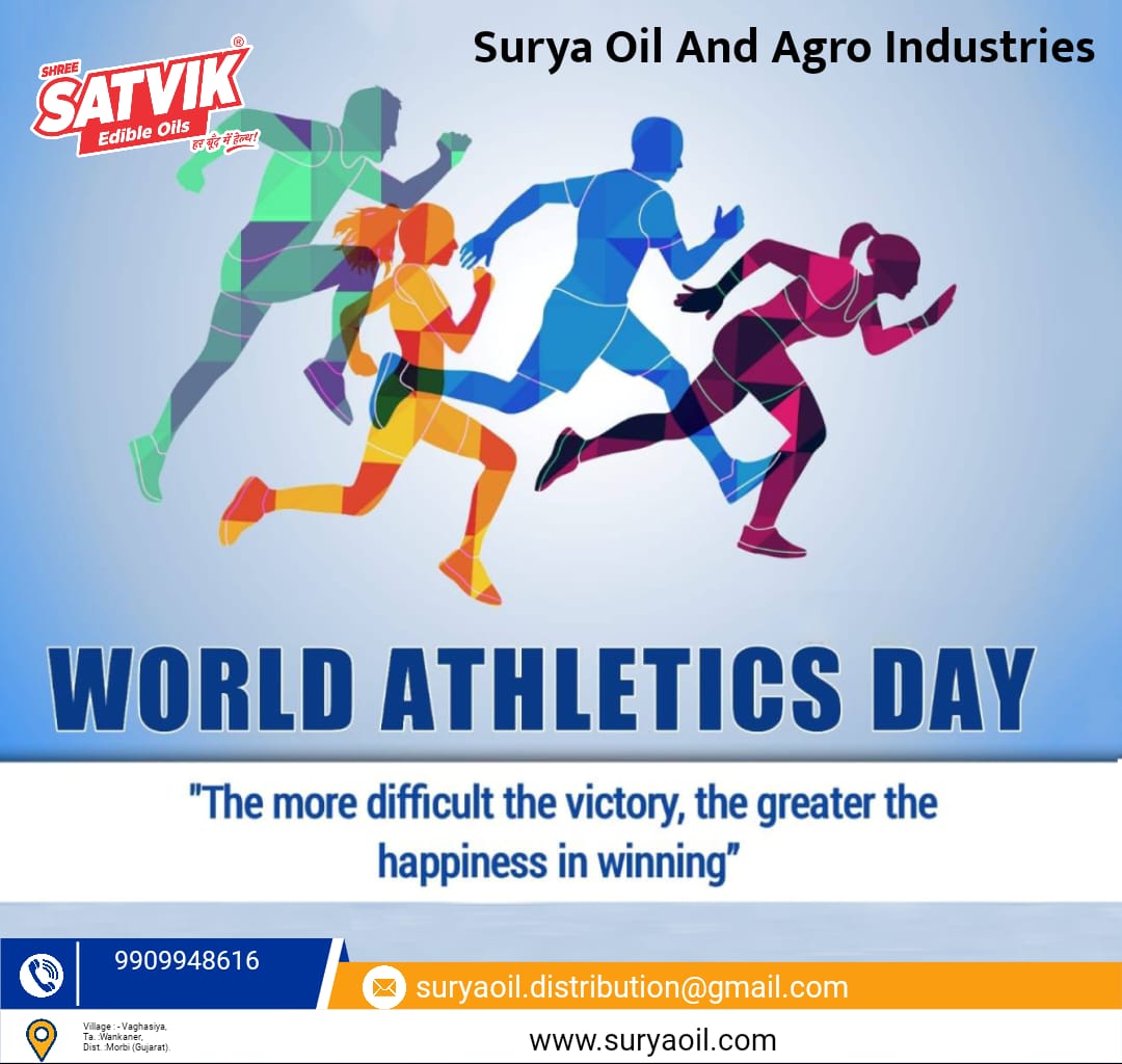 ShreeSatvikOils's tweet photo. Every year, World Athletics Day is celebrated around the world. May to raise awareness about the benefits of fitness and to encourage people to participate in sports, mainly athletics. - Happy World Athletics Day

#athletics #trackandfield #fitness #sports #running https://t.co/rZWuPX1oKI