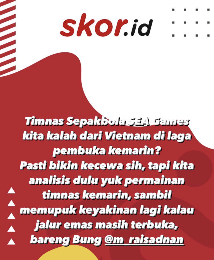 skorindonesia's tweet photo. Asupan bergizi di malam minggu, asuhan Bung @Raisadnan 

#timnasindonesia #SEAGames2021 #timnasday

Langsung cus ke link ini, Skorer! 👇

https://t.co/B7ECvIc1Ju https://t.co/6vkf7kOzXe