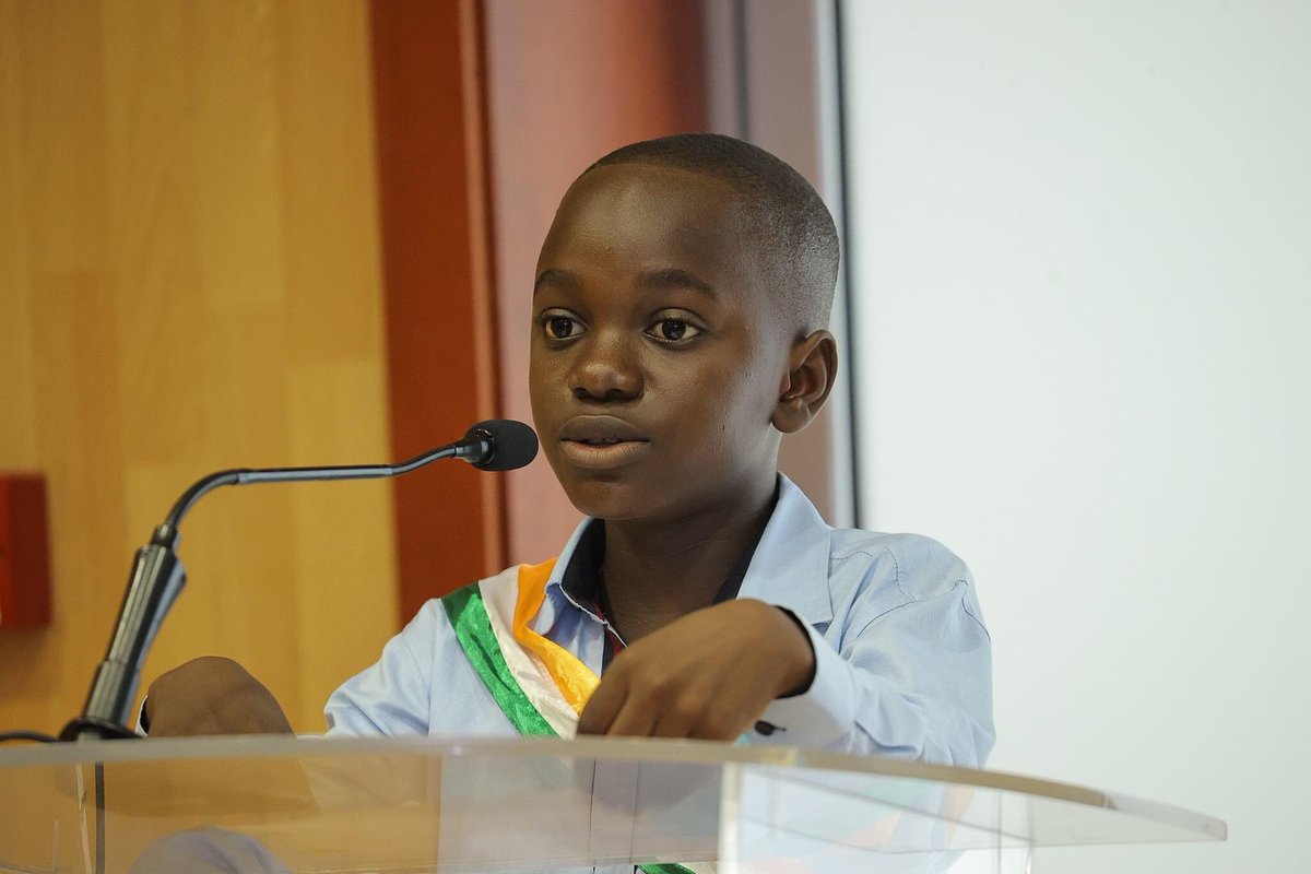SUN_Movement's tweet photo. “I am here today because I was blessed with nutritious foods which allowed me to grow & attend school. Don’t take this away from us. Invest in #nutrition and you will automatically invest in us, the #youth” said young Emmanuel, Vice-President of the Parliament for #children in 🇨🇮 https://t.co/RRAN1uTzEF