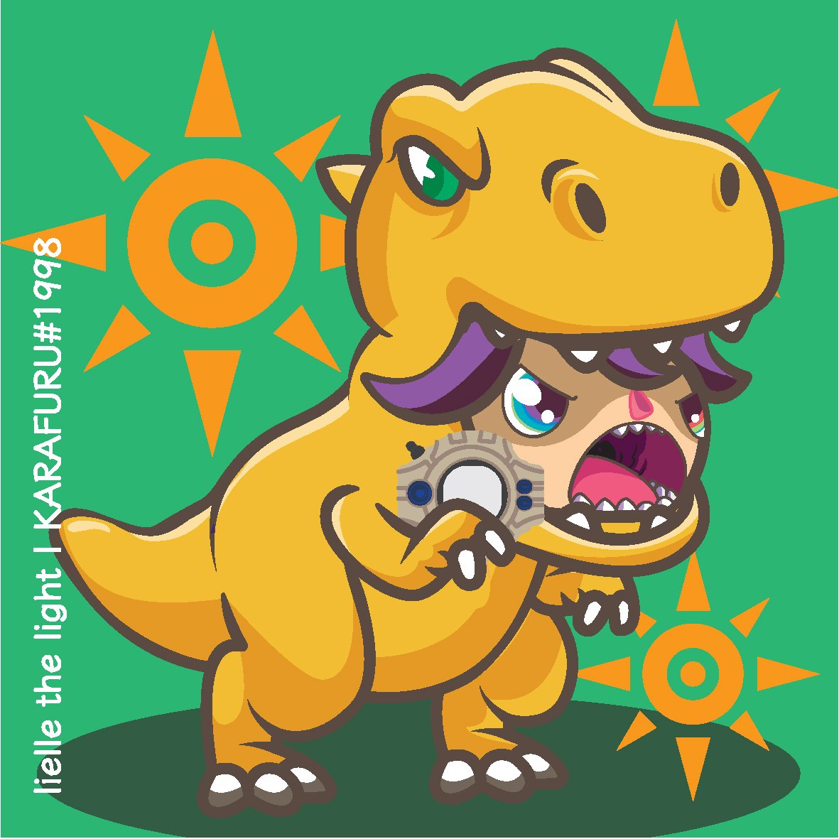 liellethelight's tweet photo. @KarafuruNFT 
@WD_Willy 
@Jejouw 
@gradyedbertnft 
@Solemaster32 
@Nastasiadelinee 
@walkingmeme_el 

It's a fanart for KARAFURU from me. Based on my fav monster ever, Agumon from Digimon Adventure.
Hope you guys like it.. ❤️
AGUMON EVOLVE!!!🔥🔥🔥 https://t.co/yHHogtTX3F