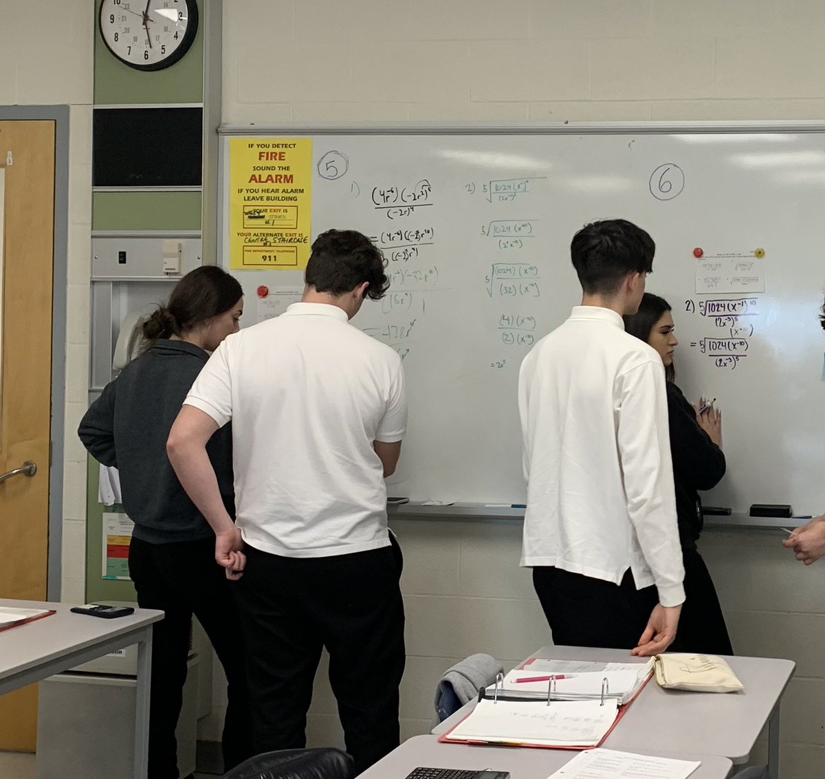 I love watching my 11U students <a href="/SJDBrebeufCHS/">St Jean Brebeuf CHS✝️</a> in random groups collaborate and help each other review exponent rules for an upcoming assessment! 💛🖤#VNPS #thinkingclassroom <a href="/YCDSB/">York Catholic District School Board</a>