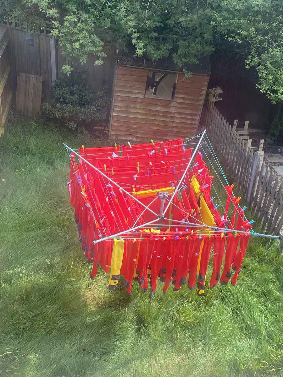EllieCole1907's tweet photo. Are you even a football coach if you washing line doesn’t look like this after a game day ⚽️ https://t.co/el4qHK95fI