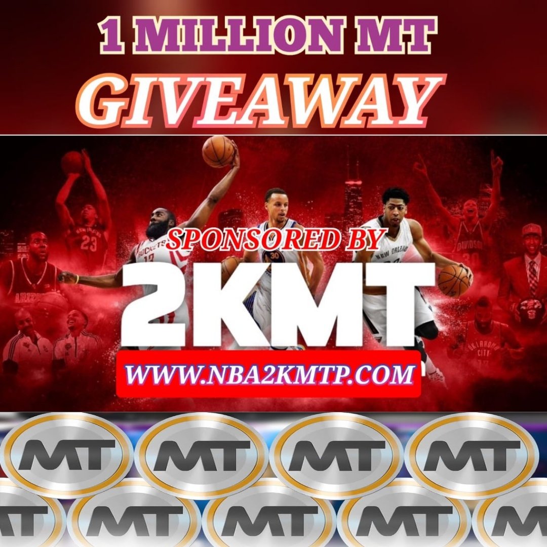 TDstubs's tweet photo. 💥1 MILLION #MT #Giveway 🎁

1st Winner 300K
2nd Winner 200K
3rd Winner 150K - 2
4th Winner 100K - 2 🏆

To Enter🍀:
👉🏽 Follow 
@NBA2KPrime @nba2kmtp
👉🏽Like and RT
👉🏽Tag 2 Person
⏳Ends: Tuesday

BUY CHEAP &amp; FAST MT NOW👉🏽 https://t.co/SbcsiBPKAu
(GET 5% OFF USE CODE "2K22CODE") https://t.co/uAlb7hmcXb